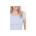 Calvin Klein Cotton Stretch Rib Baby Γυναικείο Κοντομάνικο T-Shirt Σιέλ