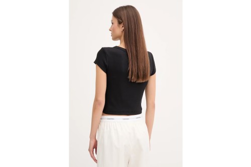 Calvin Klein Slim Ribbed Cotton Badge T-Shirt Γυναικείο (LV047C200G UB1)