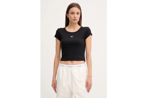 Calvin Klein Slim Ribbed Cotton Badge T-Shirt Γυναικείο (LV047C200G UB1)