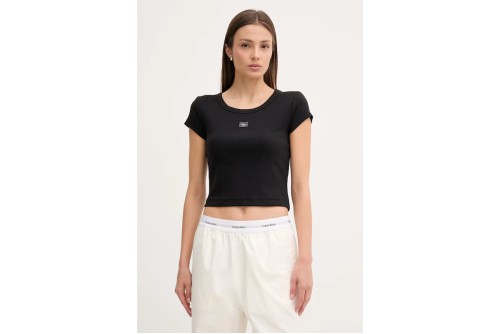 Calvin Klein Slim Ribbed Cotton Badge T-Shirt Γυναικείο (LV047C200G UB1)