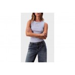 Calvin Klein Cotton Stretch Rib Γυναικεία Αμάνικη Μπλούζα Λιλά