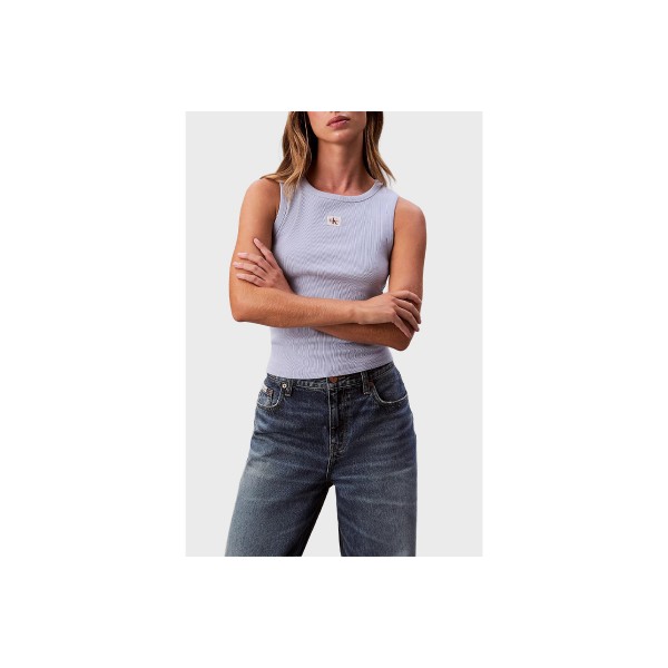 Calvin Klein Ribbed Cotton Stretch Rib Μπλούζα Αμάνικη Γυναικεία (LV047C201G TKF)
