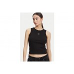 Calvin Klein Cotton Stretch Rib Γυναικεία Αμάνικη Μπλούζα Μαύρη