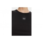 Calvin Klein Cotton Stretch Rib Γυναικεία Αμάνικη Μπλούζα Μαύρη