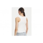 Calvin Klein Cotton Stretch Rib Γυναικεία Αμάνικη Μπλούζα Λευκή