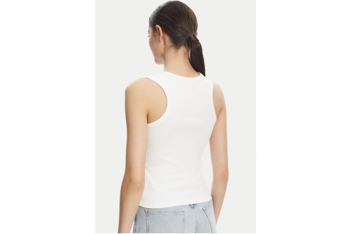 Calvin Klein Ribbed Cotton Badge Μπλούζα Αμάνικη Γυναικεία (LV047C201G YAA)