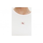 Calvin Klein Cotton Stretch Rib Γυναικεία Αμάνικη Μπλούζα Λευκή