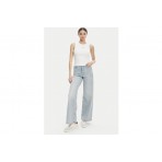 Calvin Klein Cotton Stretch Rib Γυναικεία Αμάνικη Μπλούζα Λευκή