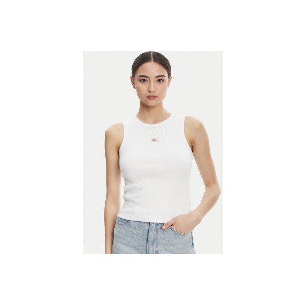 Calvin Klein Cotton Stretch Rib Μπλούζα Αμάνικη Γυναικεία (LV047C201G YAA)