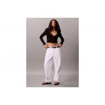 Calvin Klein Ribbed Slim Γυναικεία Βαμβακερή Ζακέτα Μαύρη