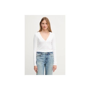 Calvin Klein Ribbed Slim Ζακέτα Βαμβακερή Γυναικεία (LV047C204G YAA)