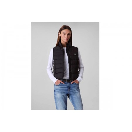 Calvin Klein Monogram Γυναικείο Αμάνικο Μπουφάν Μαύρο