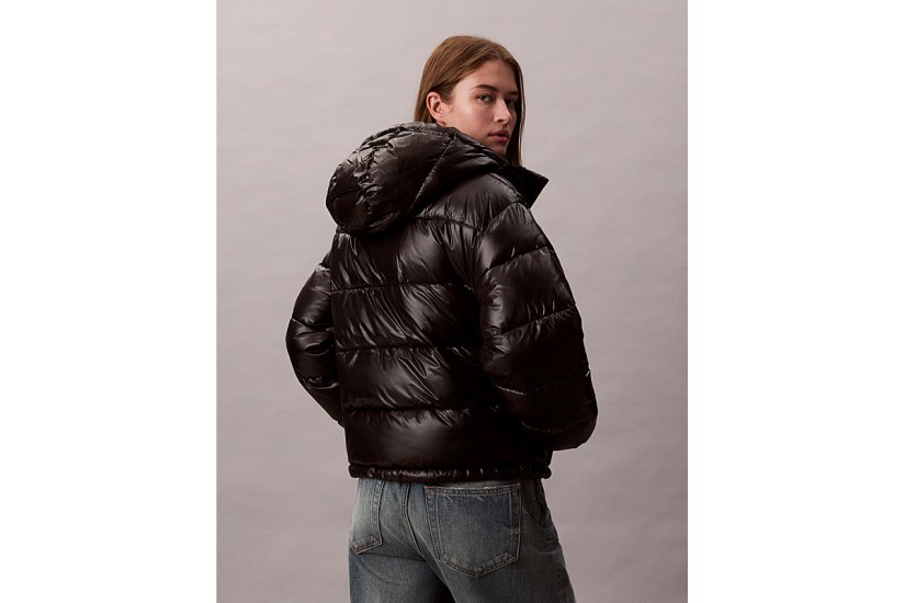 Calvin Klein Γυναικείο Μπουφάν Puffer με Κουκούλα Μαύρο
