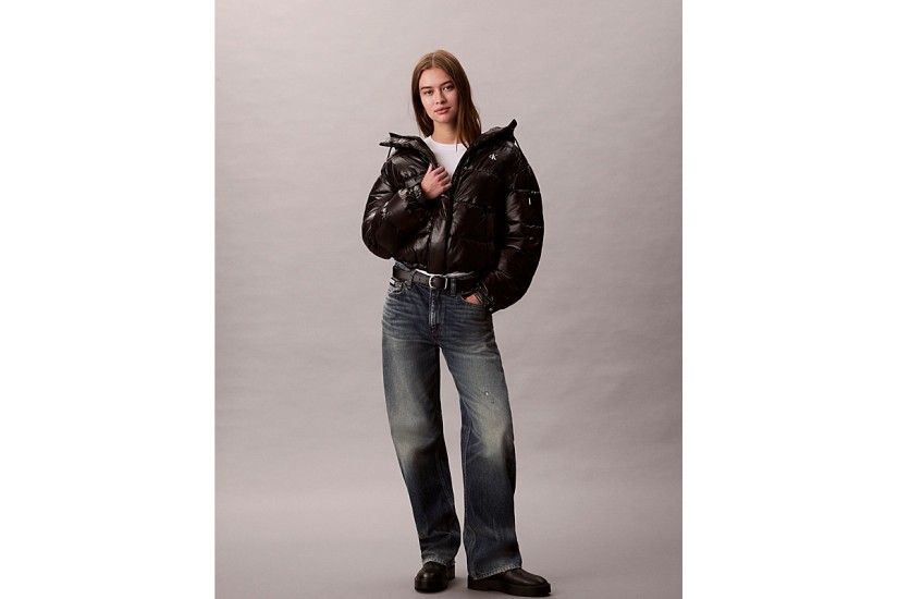 Calvin Klein Γυναικείο Μπουφάν Puffer με Κουκούλα Μαύρο