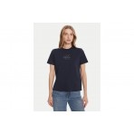 Calvin Klein Glossy Metallic Logo Γυναικείο Κοντομάνικο T-Shirt Μαύρο