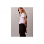 Calvin Klein Glossy Metallic Logo Γυναικείο Κοντομάνικο T-Shirt Λευκό