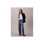 Calvin Klein Barrel Fit Γυναικείο Παντελόνι Τζιν Μπλε