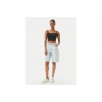 Calvin Klein Ribbed Cotton Cami Γυναικείο Αμάνικο Crop Top Μαύρο