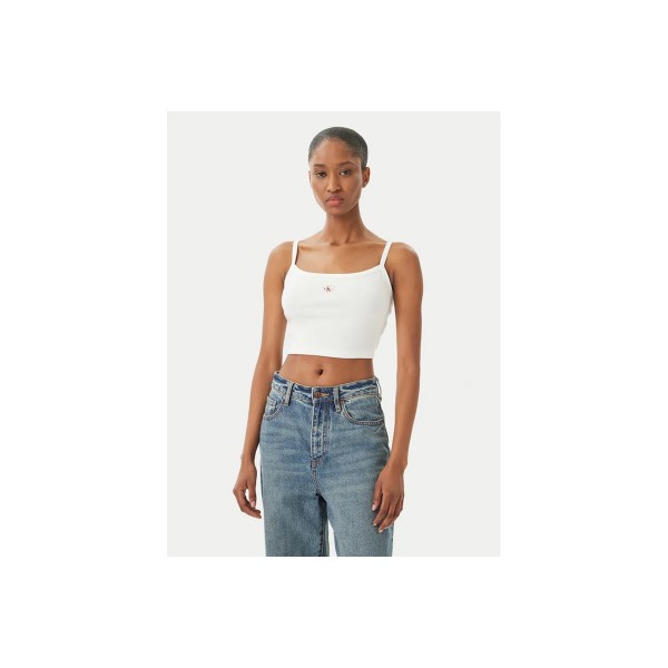 Calvin Klein Ribbed Cotton Cami Crop Top Αμάνικο Γυναικείο (LV047F221G YAF)