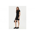 Calvin Klein Monologo Baby Rib Γυναικείο Mini Φόρεμα Μαύρο