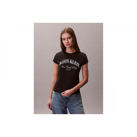 Calvin Klein Slim Varsity Logo T-Shirt Γυναικείο 
