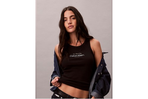 Calvin Klein Ribbed Cotton Μπλούζα Αμάνικη Γυναικεία (LV047F816G UB1)