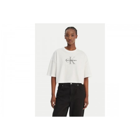 Calvin Klein Boxy Crop Monologo T-Shirt Γυναικείο (LV047F828G YAF)