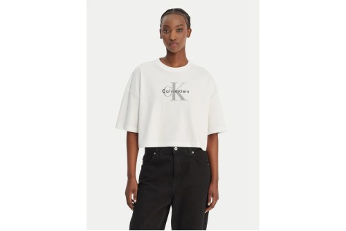 Calvin Klein Boxy Crop Monologo T-Shirt Γυναικείο (LV047F828G YAF)