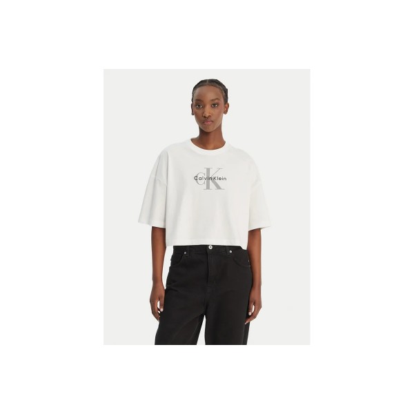 Calvin Klein Boxy Crop Monologo T-Shirt Γυναικείο (LV047F828G YAF)