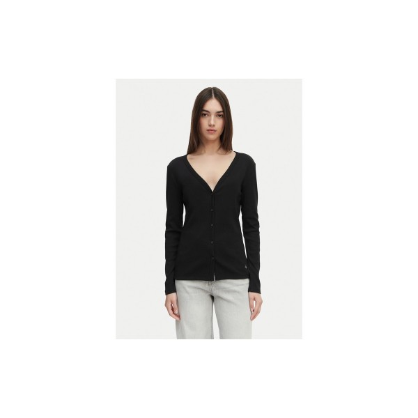 Calvin Klein Woven Label Baby Rib Ζακέτα Βαμβακερή Γυναικεία (LV047G207G UB1)