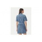 Calvin Klein Belted Denim Shirt Γυναικείο Φόρεμα Mini Μπλε