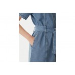Calvin Klein Belted Denim Shirt Γυναικείο Φόρεμα Mini Μπλε