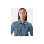 Calvin Klein Belted Denim Shirt Γυναικείο Φόρεμα Mini Μπλε