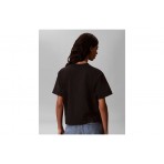 Calvin Klein Monologo Boxy Γυναικείο Κοντομάνικο T-Shirt Μαύρο