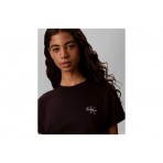 Calvin Klein Monologo Boxy Γυναικείο Κοντομάνικο T-Shirt Μαύρο