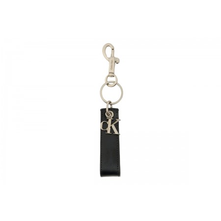 Calvin Klein Monogram Key Fob Μπρελόκ Μαύρο, Ασημί