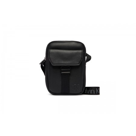 Calvin Klein Webbing Strap Slim Τσαντάκι Χιαστί - Ώμου Μαύρο