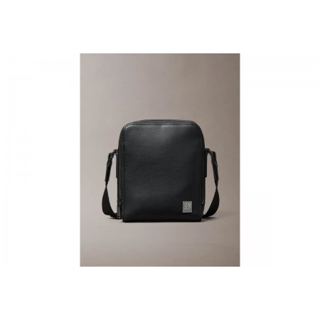 Calvin Klein Emblem Logo Textured Ανδρικό Τσαντάκι Χιαστί - Ώμου