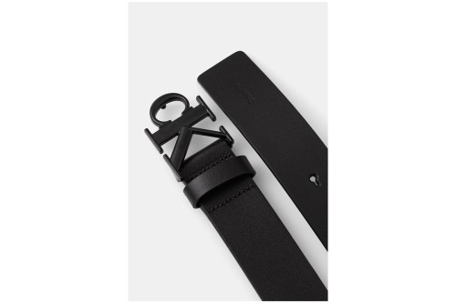Calvin Klein Leather Monogram Logo Ζώνη Casual (LV04D7091G V8N)