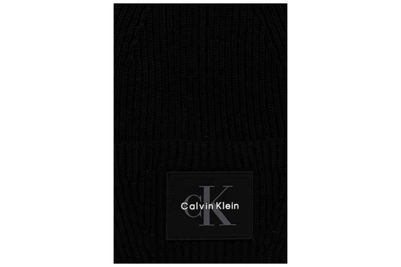 Calvin Klein Monologo Patch Rib Ανδρικό Σκουφάκι Μαύρο