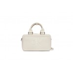 Calvin Klein Bold CK Elongated Γυναικεία Mini Τσάντα Tote Εκρού