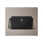 Calvin Klein Minimal Mono Τσαντάκι Χιαστί - Ώμου Μαύρο, Χρυσό
