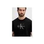 Calvin Klein Monogram Logo Ανδρικό Κοντομάνικο T-Shirt Μαύρο