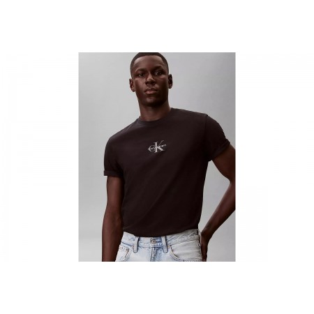 Calvin Klein Monogram Logo Ανδρικό Κοντομάνικο T-Shirt Μαύρο