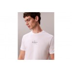 Calvin Klein Monogram Logo Ανδρικό Κοντομάνικο T-Shirt Λευκό