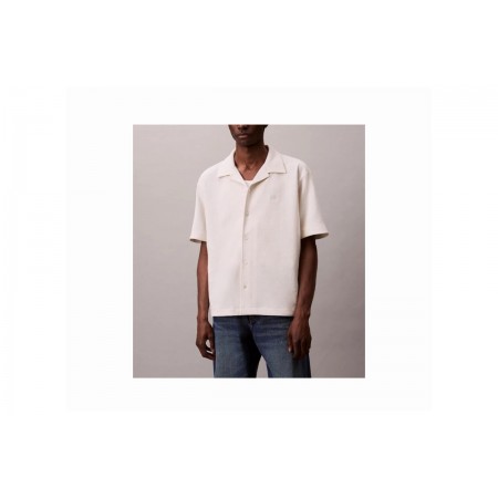 Calvin Klein Cotton Waffle Πουκάμισο Κοντομάνικο Ανδρικό 