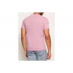Calvin Klein Cotton Badge Ανδρικό Κοντομάνικο T-Shirt Ροζ