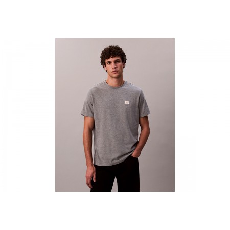 Calvin Klein Cotton Badge Ανδρικό Κοντομάνικο T-Shirt Γκρι