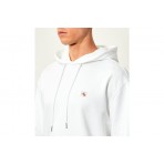 Calvin Klein Cotton Terry Badge Ανδρικό Φούτερ με Κουκούλα Λευκό