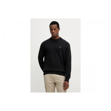Calvin Klein Relaxed Cotton Monogram Ανδρικό Πουλόβερ Μαύρο